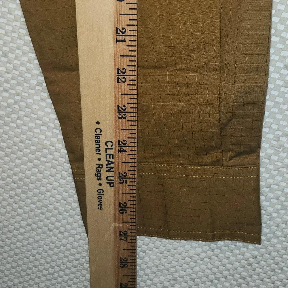 Caterpillar Men XL Ripstop Long Sleeve Work Shirt Coyote Tan CAT Logo NWT 3519
